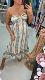 Francisca Aztec Bardot Maxi Dress