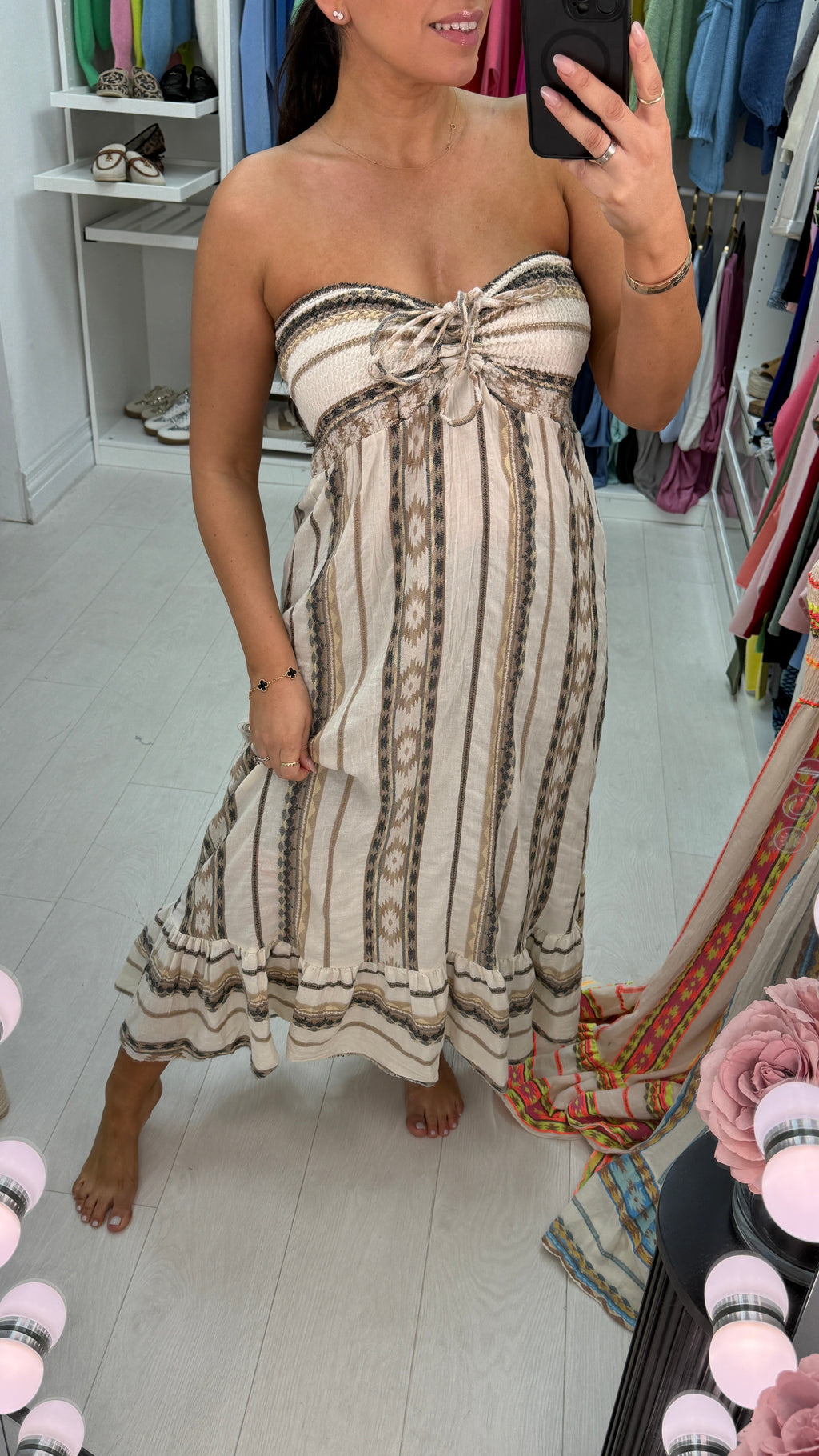 Francisca Aztec Bardot Maxi Dress