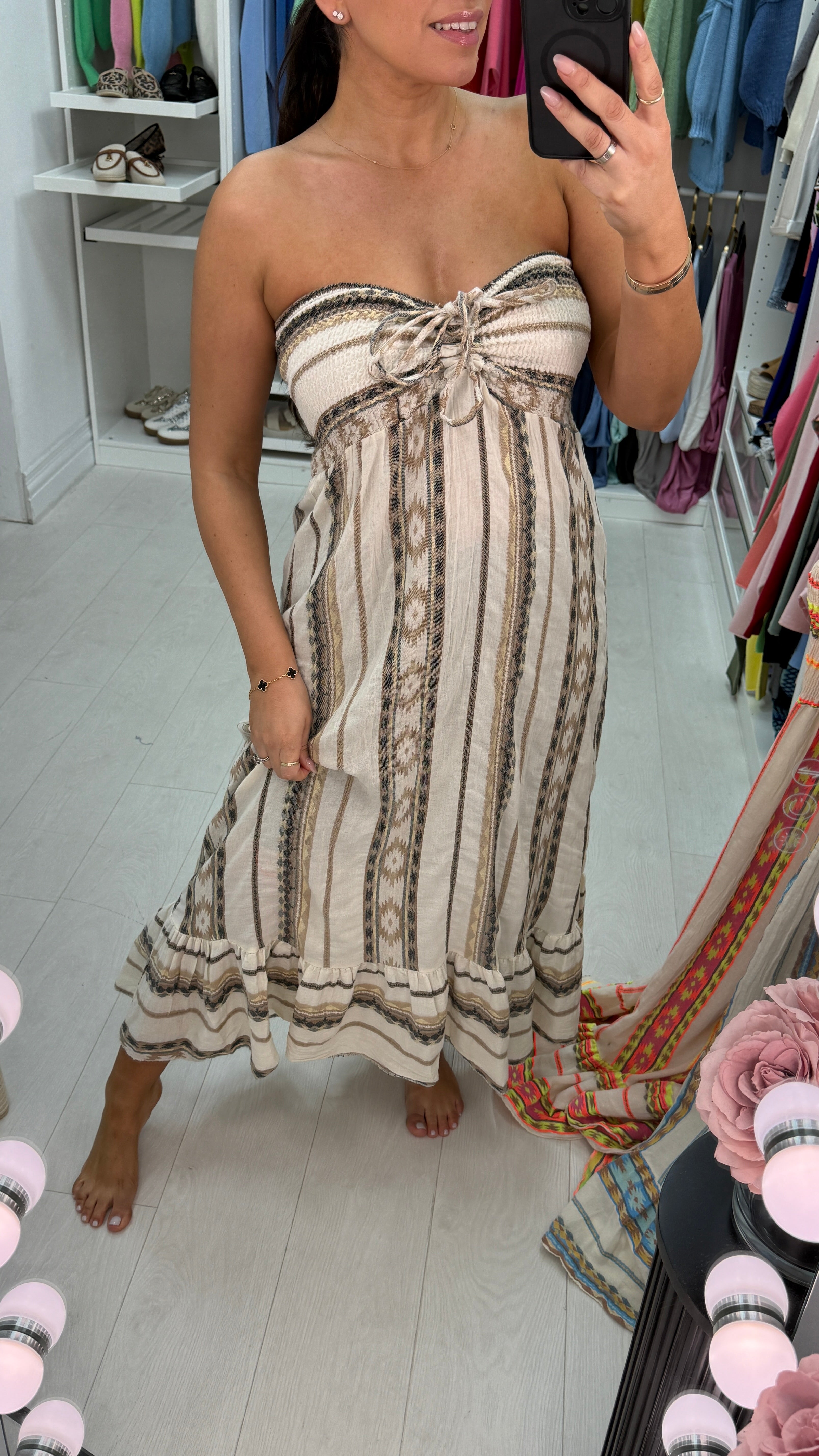 Francisca Aztec Bardot Maxi Dress