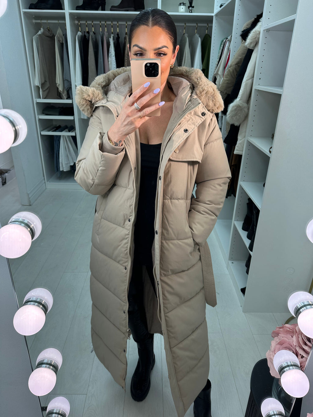 Tinsley Padded Faux Fur Hooded Coat