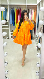Kyla Neon Broderie Anglaise Smock Dress
