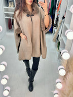 Zarina Faux Fur Hooded Poncho Jacket