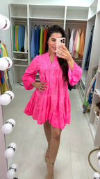 Kyla Neon Broderie Anglaise Smock Dress