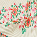 Colorful Floral Patterns V-Neck Vest Top & Pleated Pants
