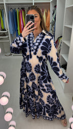 Fabiana Floral Print Smock Maxi Dress