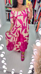 Wizard Shadow Print Smock Maxi Dress
