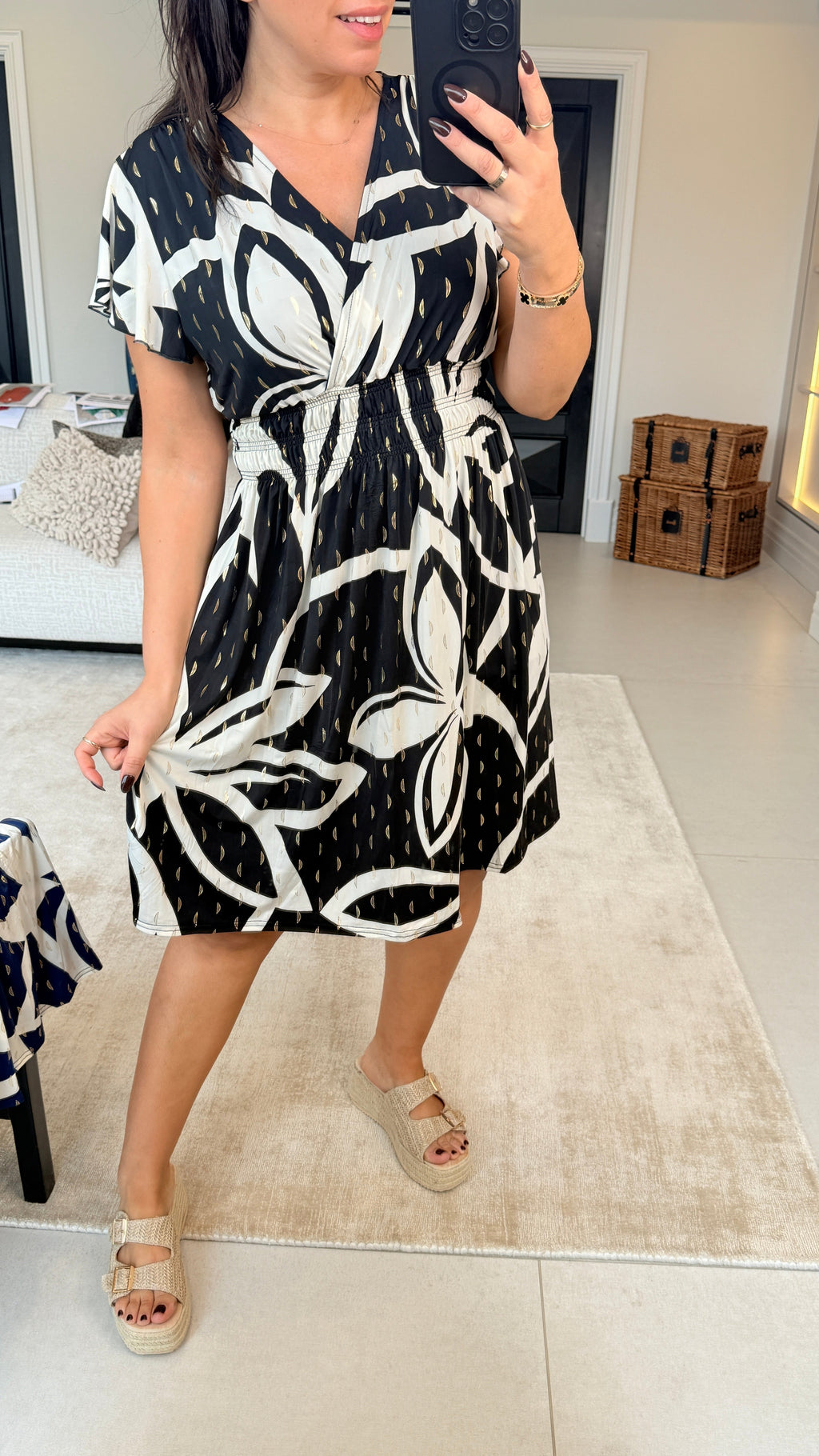 Dotty Abstract Print Magic Midi Dress