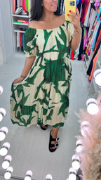 Wizard Shadow Print Smock Maxi Dress