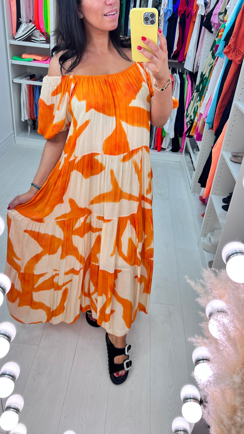 Wizard Shadow Print Smock Maxi Dress