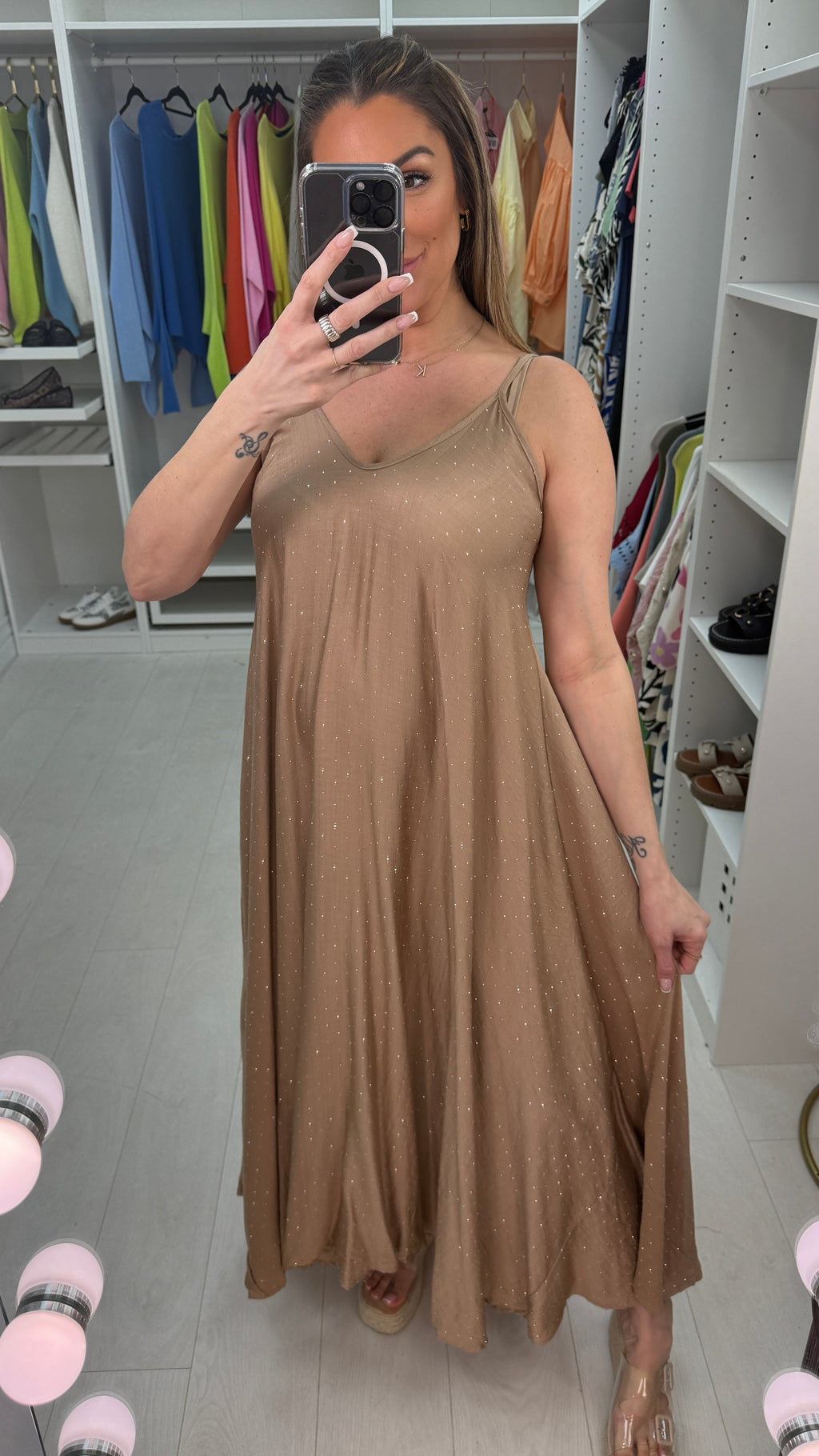 Linda Diamante Loose Fit Maxi Dress