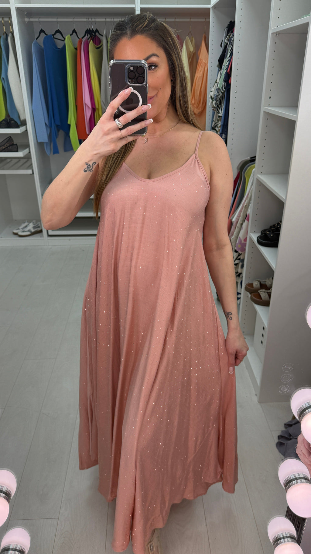 Linda Diamante Loose Fit Maxi Dress