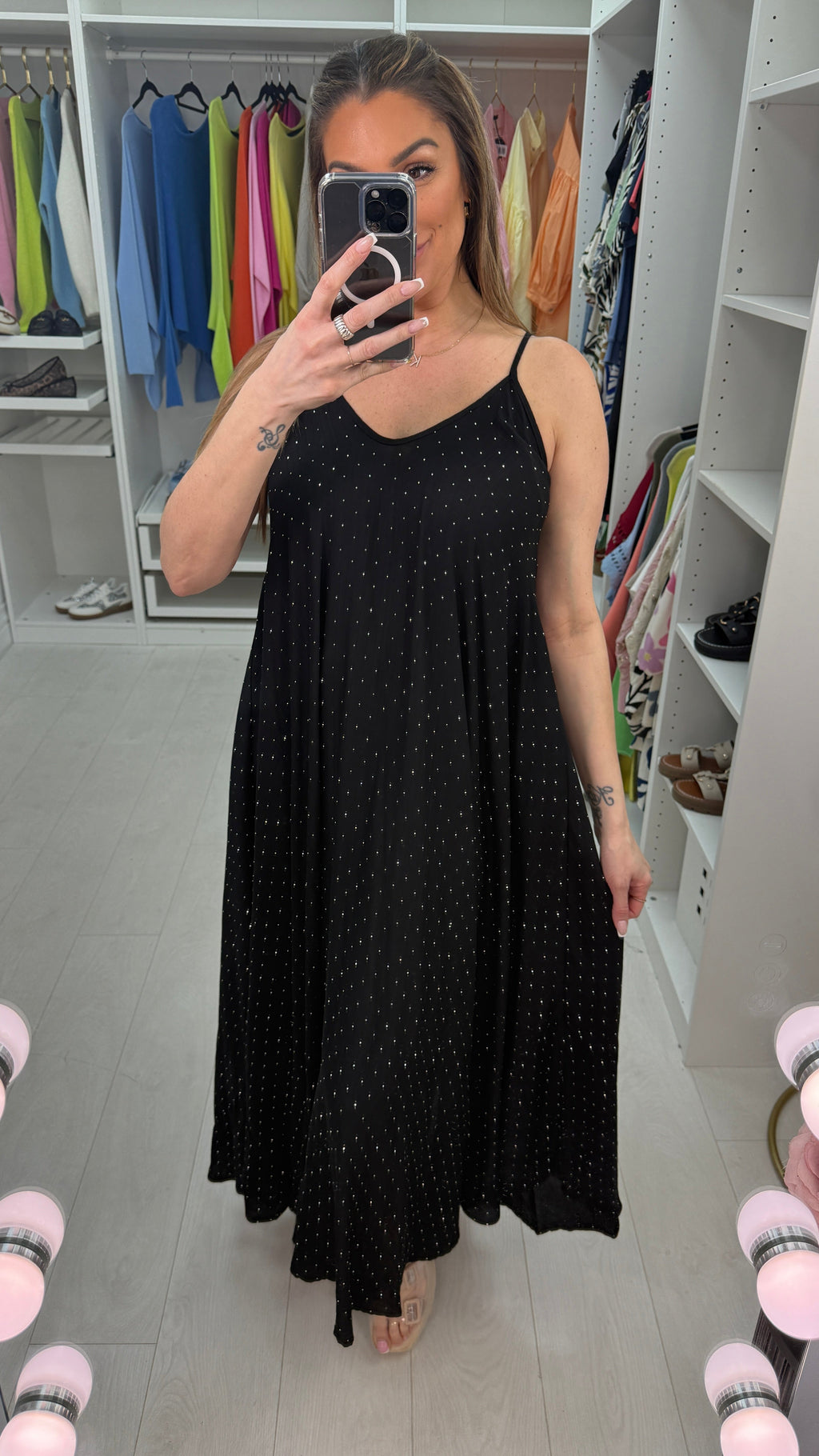 Linda Diamante Loose Fit Maxi Dress