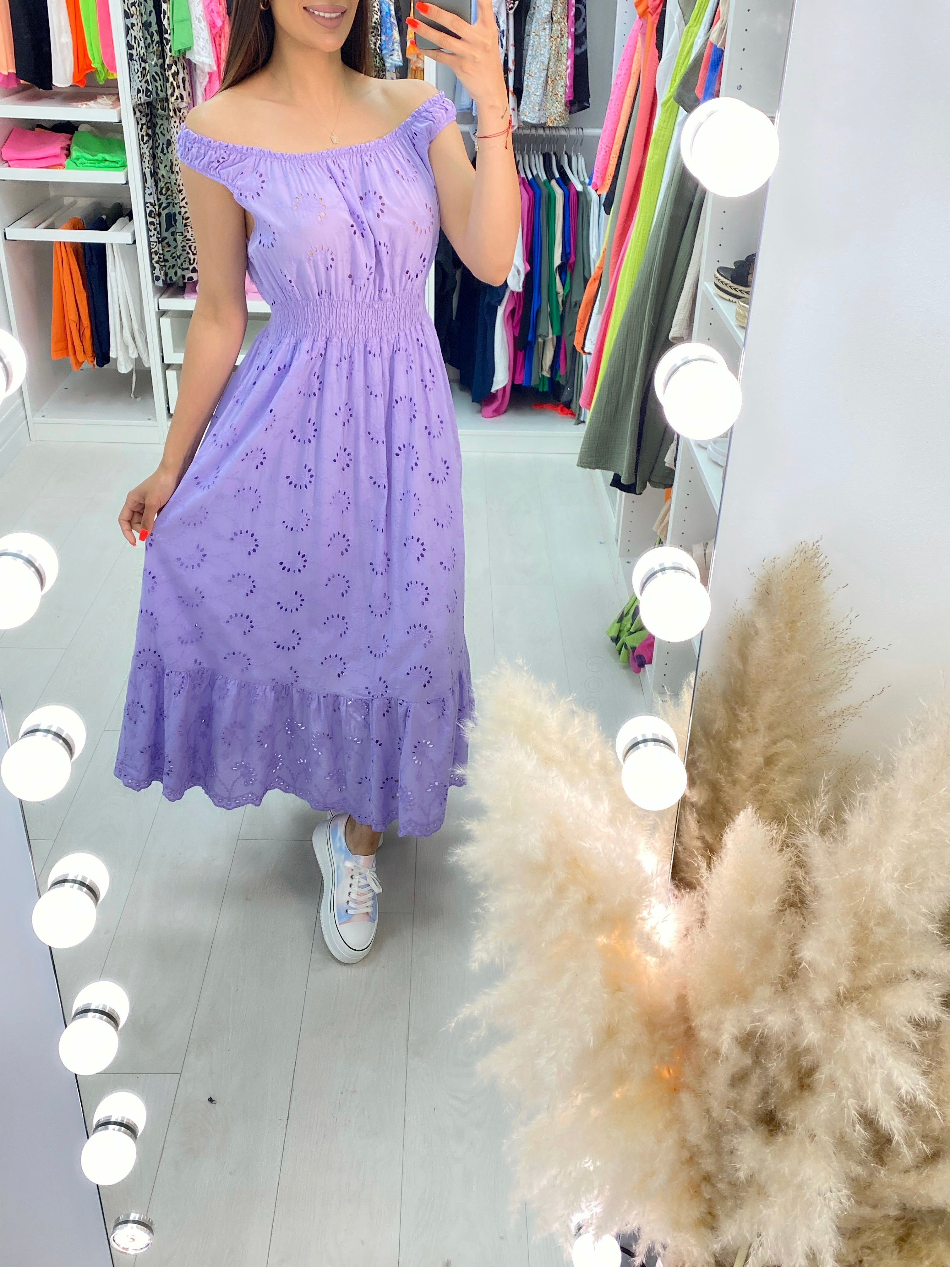 Melaney Broderie Anglaise Frill Hem Midi Dress