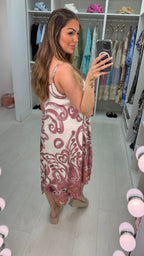 Destiny Abstract Print Strappy Midi Dress