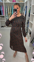 Bexie Emerald Paisley Floral Print Swing Dress