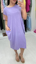 Bambina Plain Pocket Midi Dress