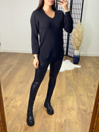 Mihwa Plain V Neck Ribbed Jumper