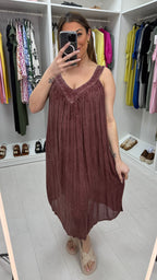 Jeanne Acid Wash V Neck Loose Fit Dress