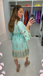 Bernella Embellished Smock Midi Dress