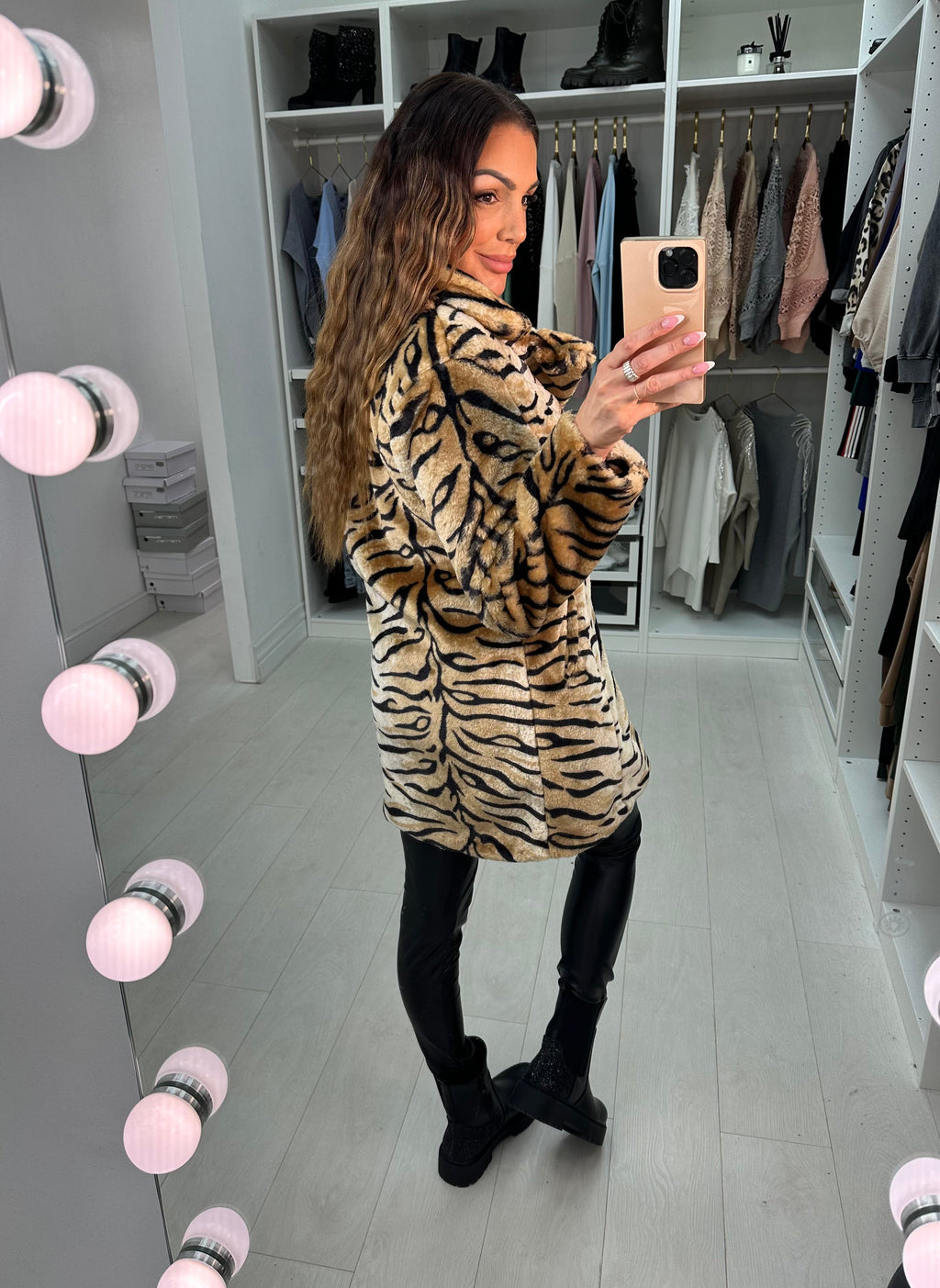 Paxten Tiger Soft Faux Fur Coat