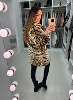 Paxten Tiger Soft Faux Fur Coat
