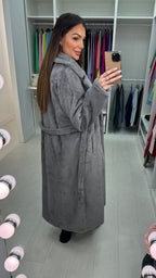 Chantel Faux Fur Longline Belted Coat