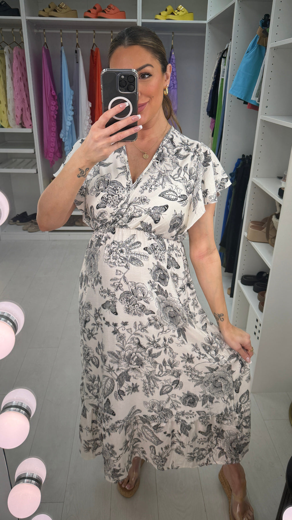 Phillis Floral Print Wrap Effect Maxi Dress