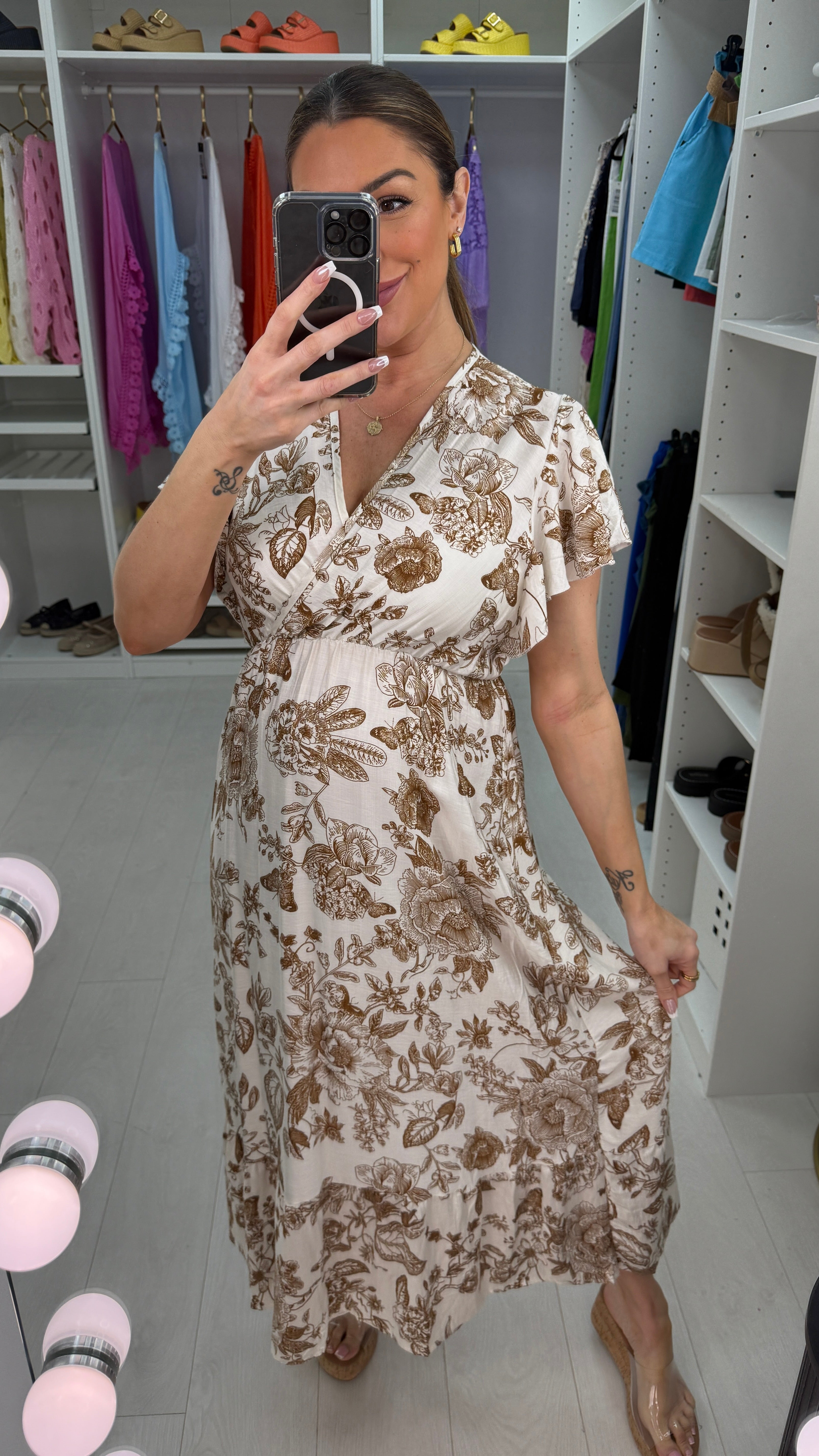 Phillis Floral Print Wrap Effect Maxi Dress