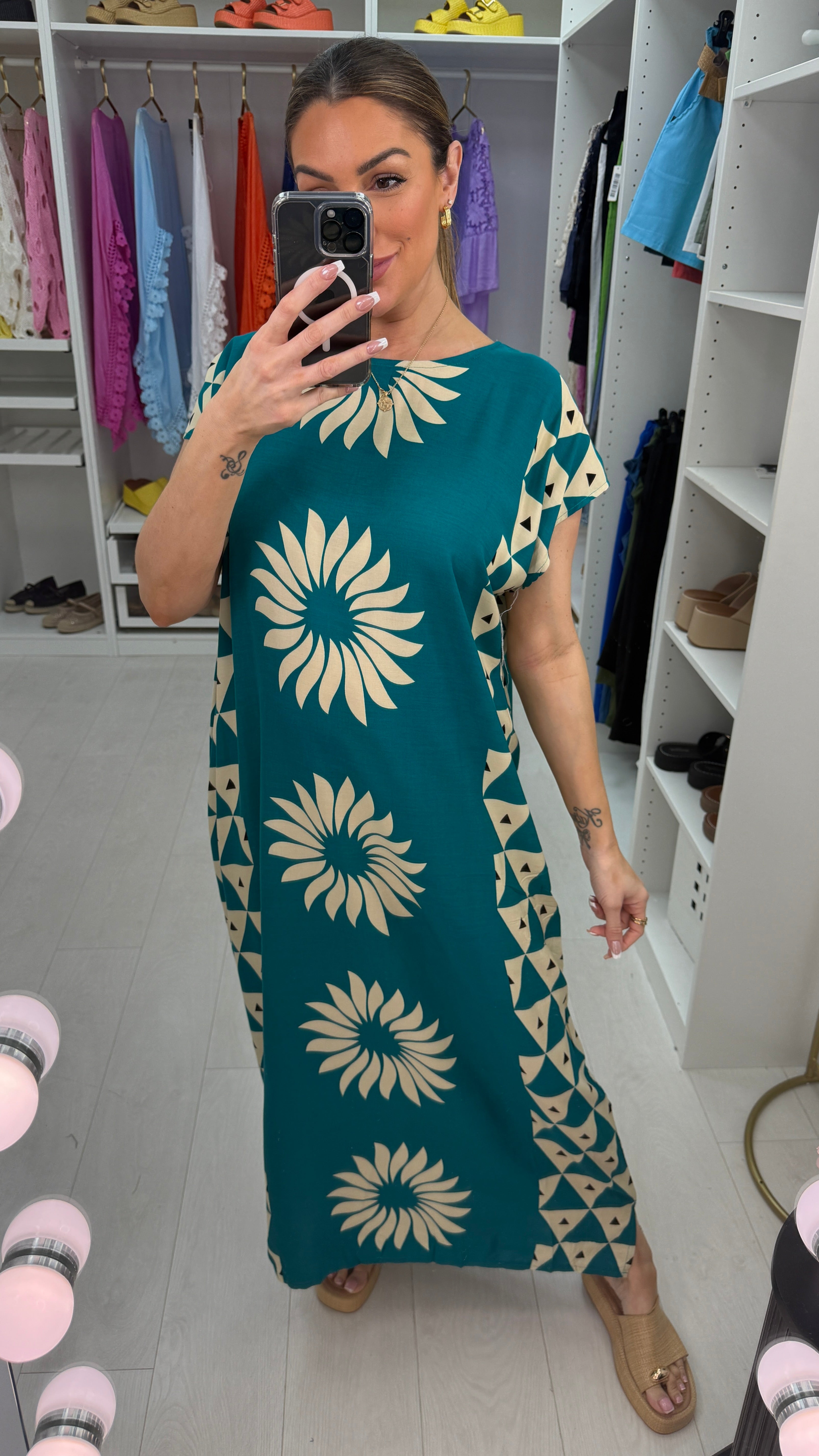 Tova Abstract Print Loose Fit Maxi Dress