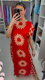 Tova Abstract Print Loose Fit Maxi Dress