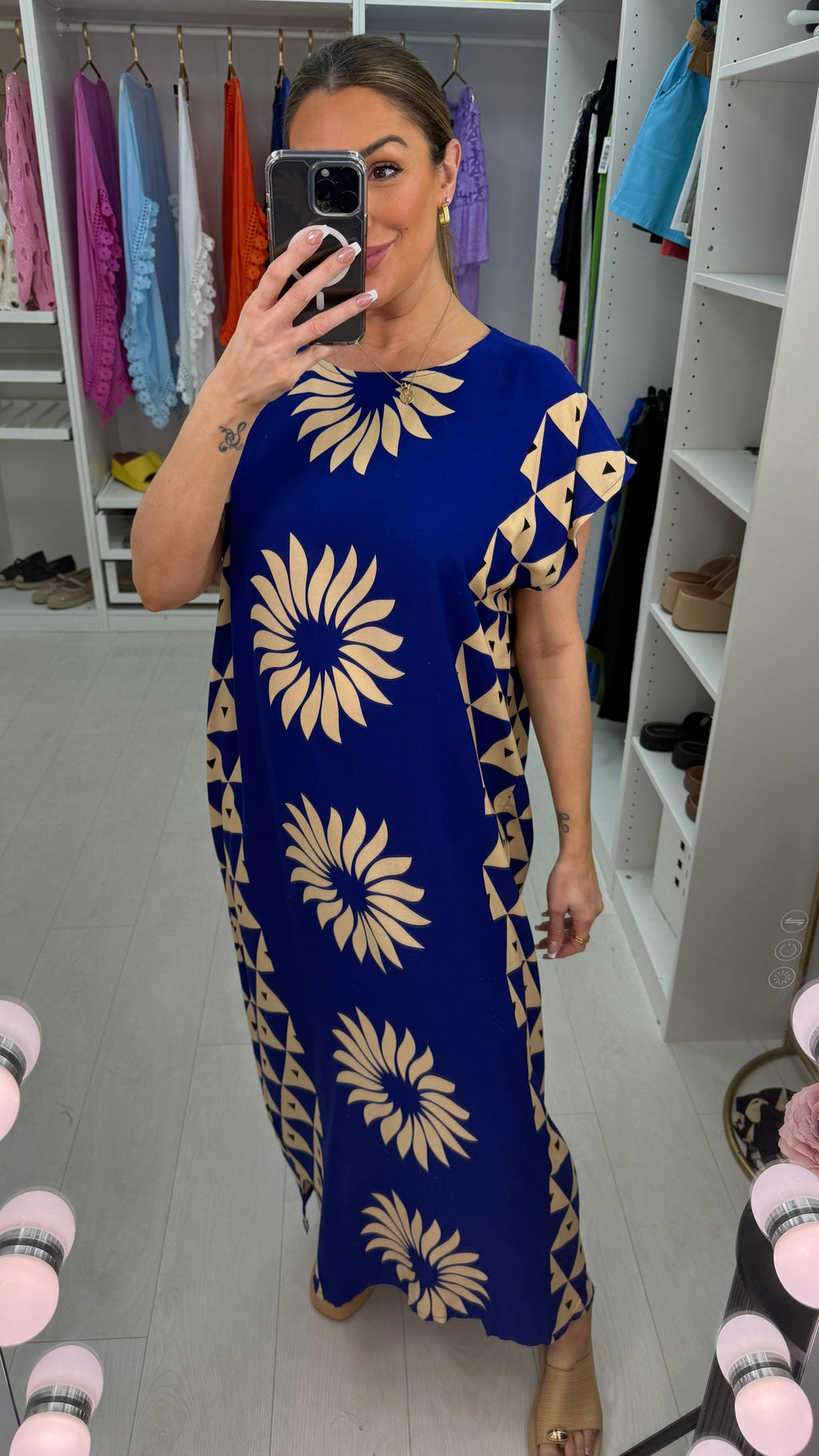 Tova Abstract Print Loose Fit Maxi Dress