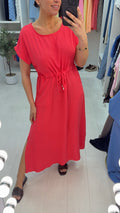 Kamila Plain Drawstring Waist Maxi Dress
