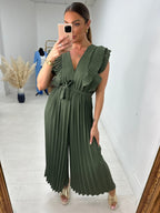 Isannah Pleated Frill Shoulder Jumpsuit