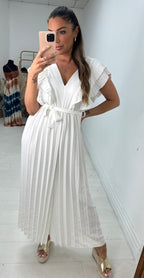 Isannah Pleated Frill Shoulder Jumpsuit