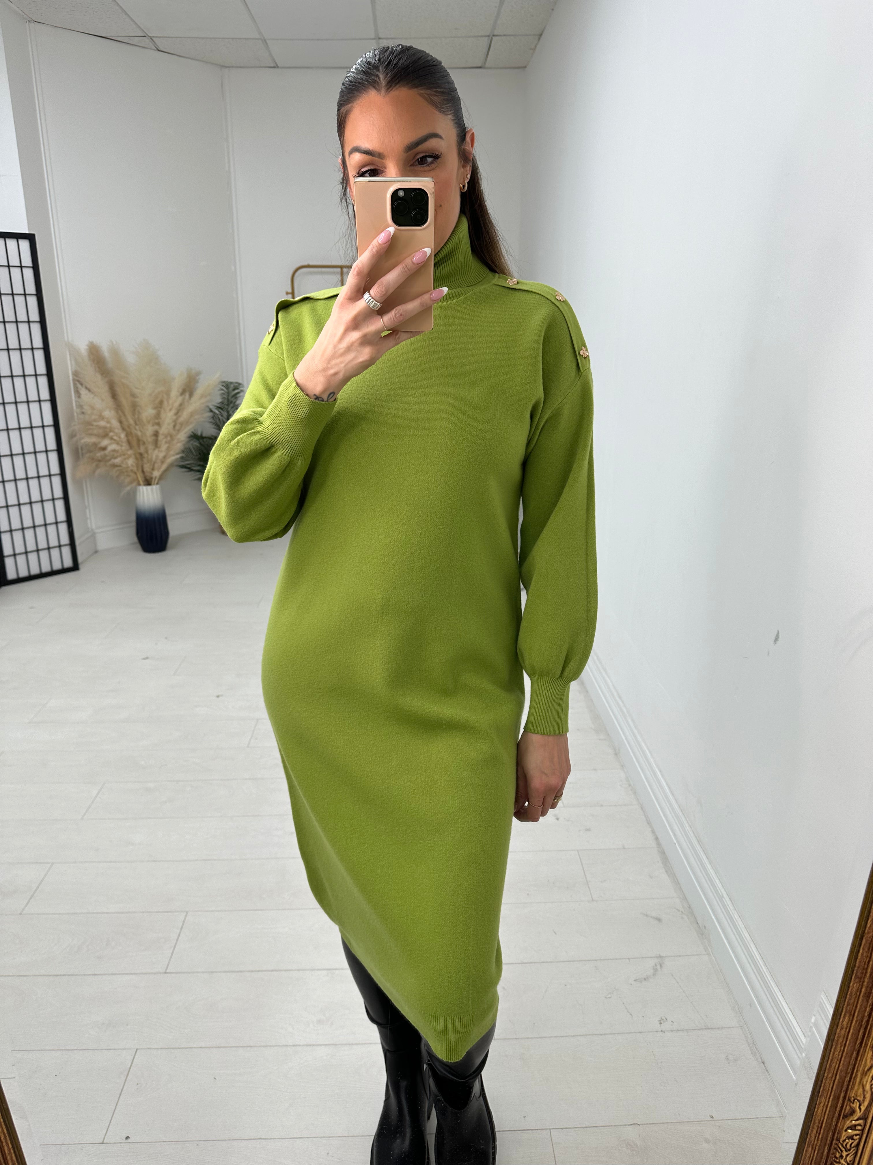 Abia Bee Detail Roll Neck Jumper Dress