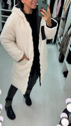 Gracia Reversible Black Padded/Cream Borg Coat