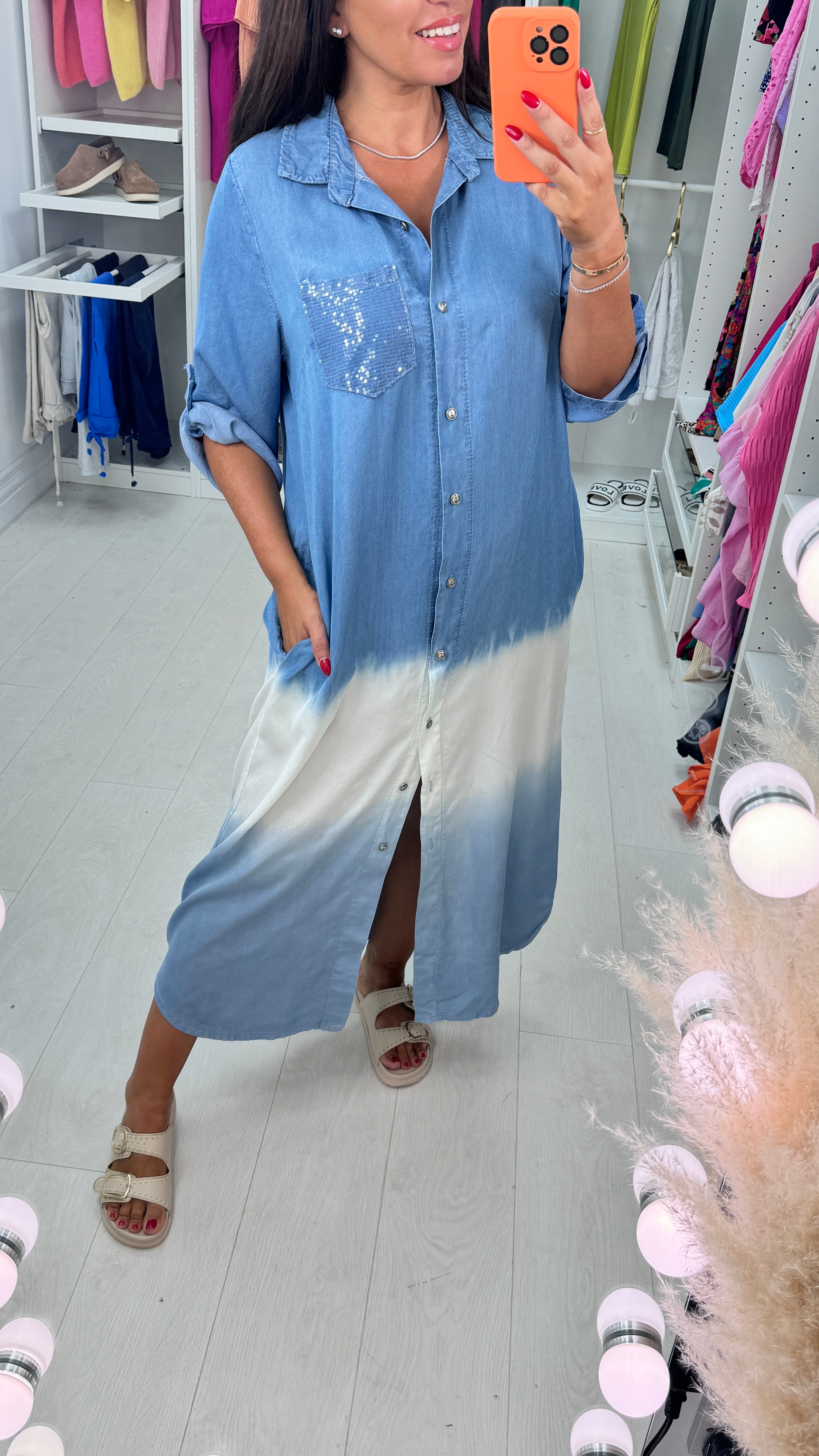 Margot Denim Ombre Maxi Dress