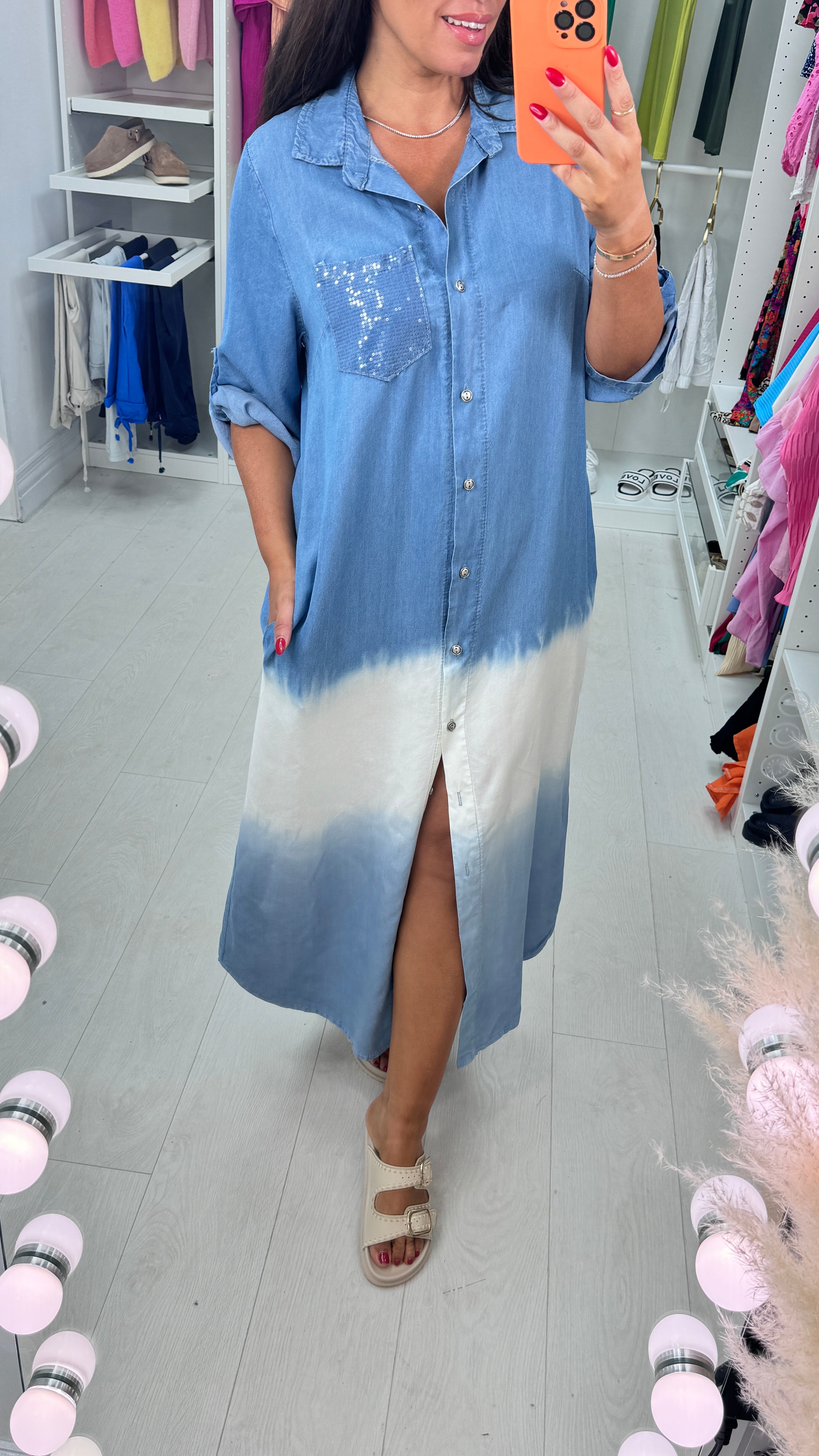 Margot Denim Ombre Maxi Dress