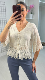 Linday Crochet Details Cardigan