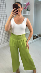 Ida Shirred Waist Wide Leg Trousers