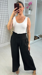 Ida Shirred Waist Wide Leg Trousers