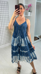 Poise Tie Dye Strappy V Neck Dress