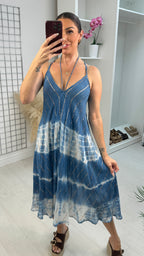 Poise Tie Dye Strappy V Neck Dress