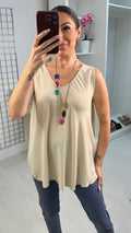 Avali Plain V Necklace Vest Top