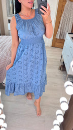 Melaney Broderie Anglaise Frill Hem Midi Dress