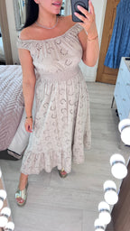 Melaney Broderie Anglaise Frill Hem Midi Dress