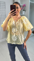 Emery Embroidered Floral Boho Top