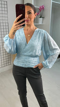 Gabriel Textured Wrap Blouse
