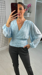Gabriel Textured Wrap Blouse