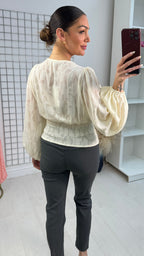 Gabriel Textured Wrap Blouse